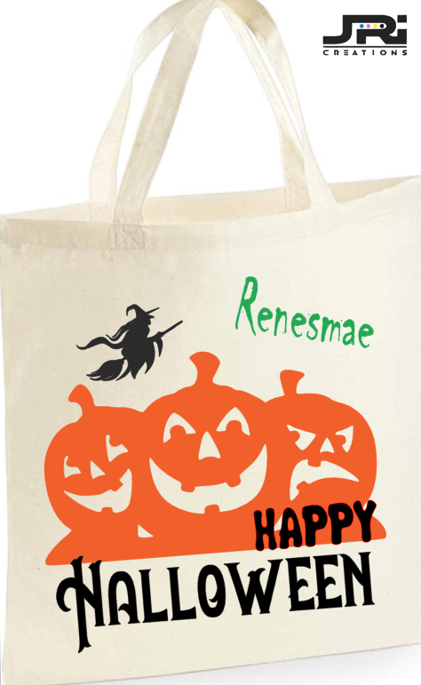 Personalised Tote Bag Halloween Pumpkin