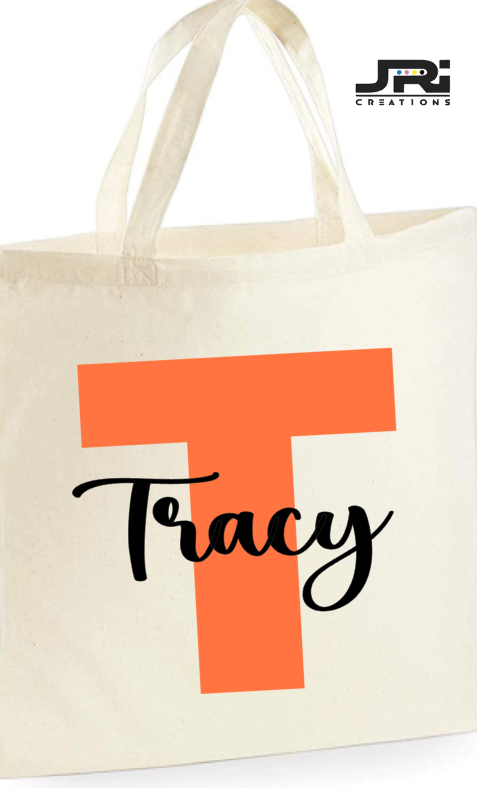 Personalised Tote Bag Initial & Name