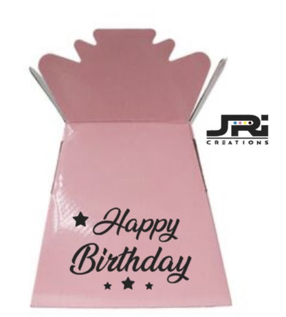 Personalised Bouquet Box Decal Only Happy Birthday + Name