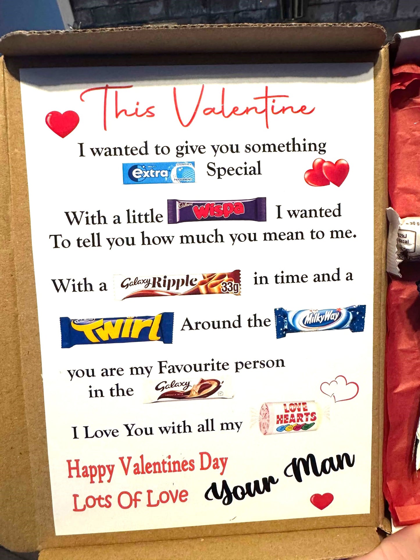 Personalised Valentine's Sweet Chocolate Poem Selection Box