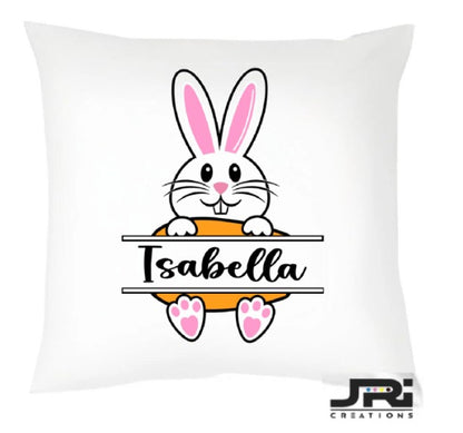 Printed Cushion Easter Pink Bunny / Name