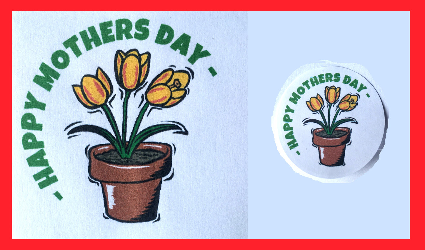 x24 40mm Happy Mothers Day Daffodils Labels Stickers