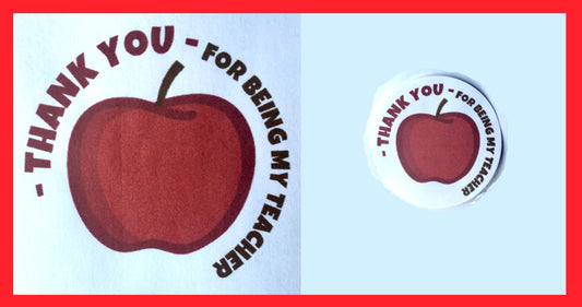 x24 40mm Thank You Teacher Apple Labels Stickers