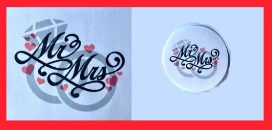 x24 40mm Wedding Mr & Mrs Labels Stickers