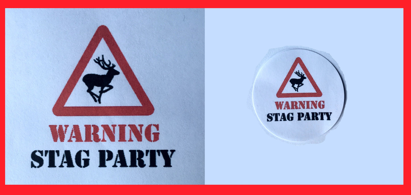 x24 40mm Stag Night Warning Labels Stickers