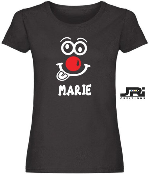 Personalised Ladies T-Shirt Red Nose Day (Face Design)