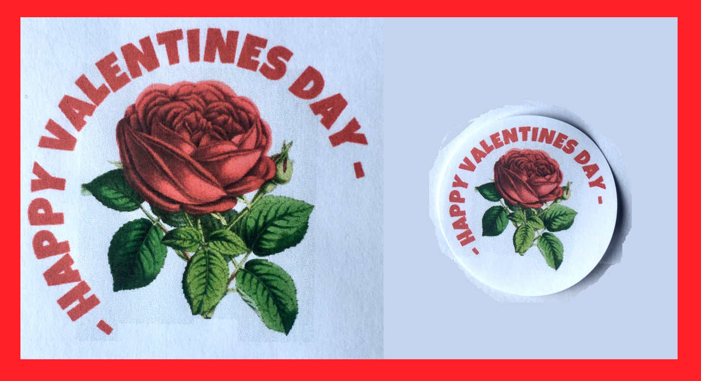 x24 40mm Valentines Day Rose Labels Stickers